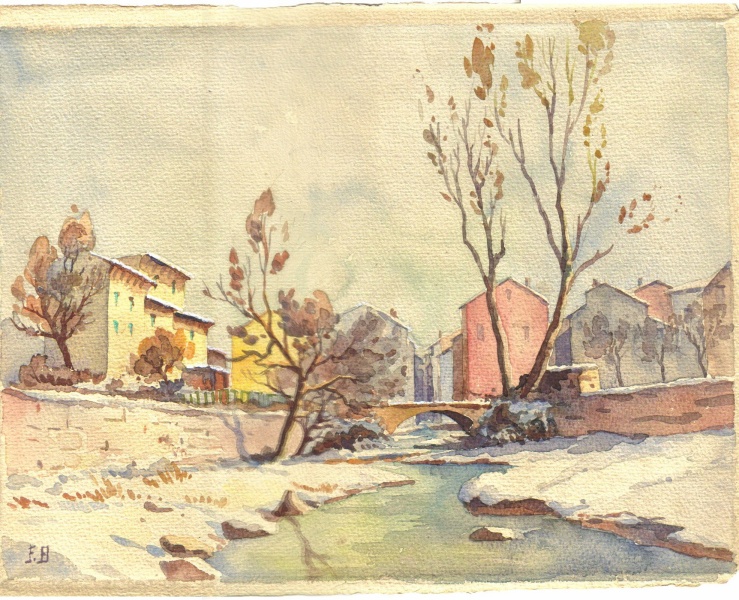 Aquarelle de Fernand Allgre, 23,5x31cm